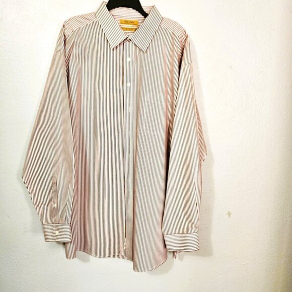 Roundtree & Yorke Other - Roundtree & York Gold Label Non Iron Red Striped Button Down Shirt Size 19/38 T